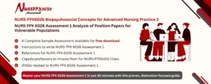 NURS FPX 6026 Assessment 1 Analysis of Position Papers for Vulnerable Populations