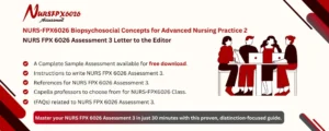 NURS FPX 6026 Assessment 3 Letter to the Editor